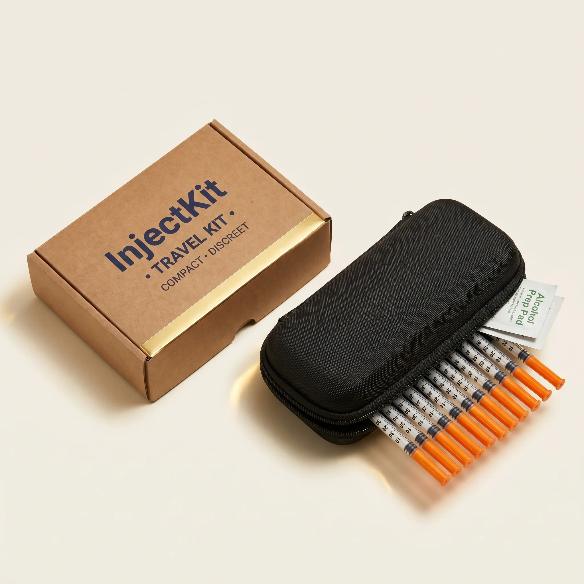 Travel Kit · EVA Case + 31G Syringes + Mini Sharps