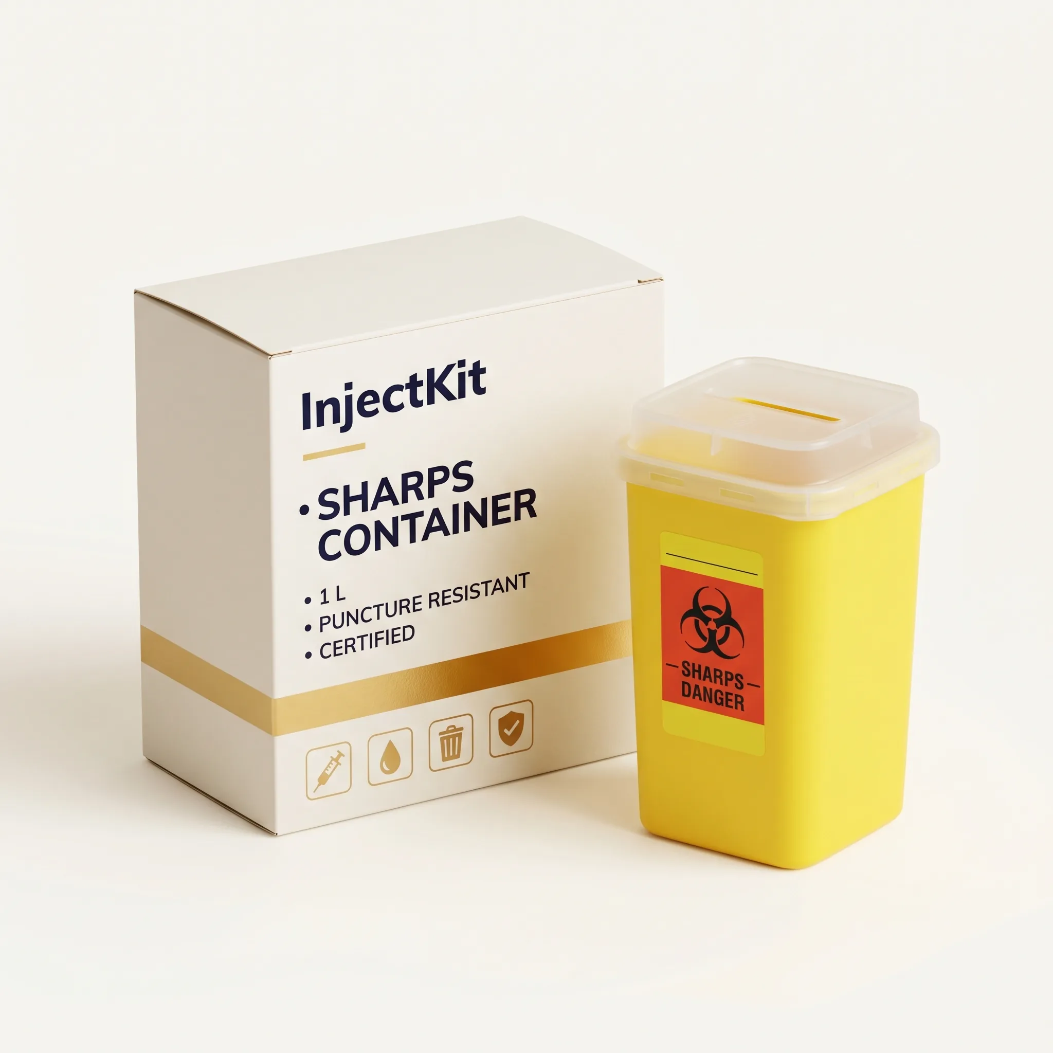 Sharps Bin 1 L · Home Use · BS 7320 Compliant