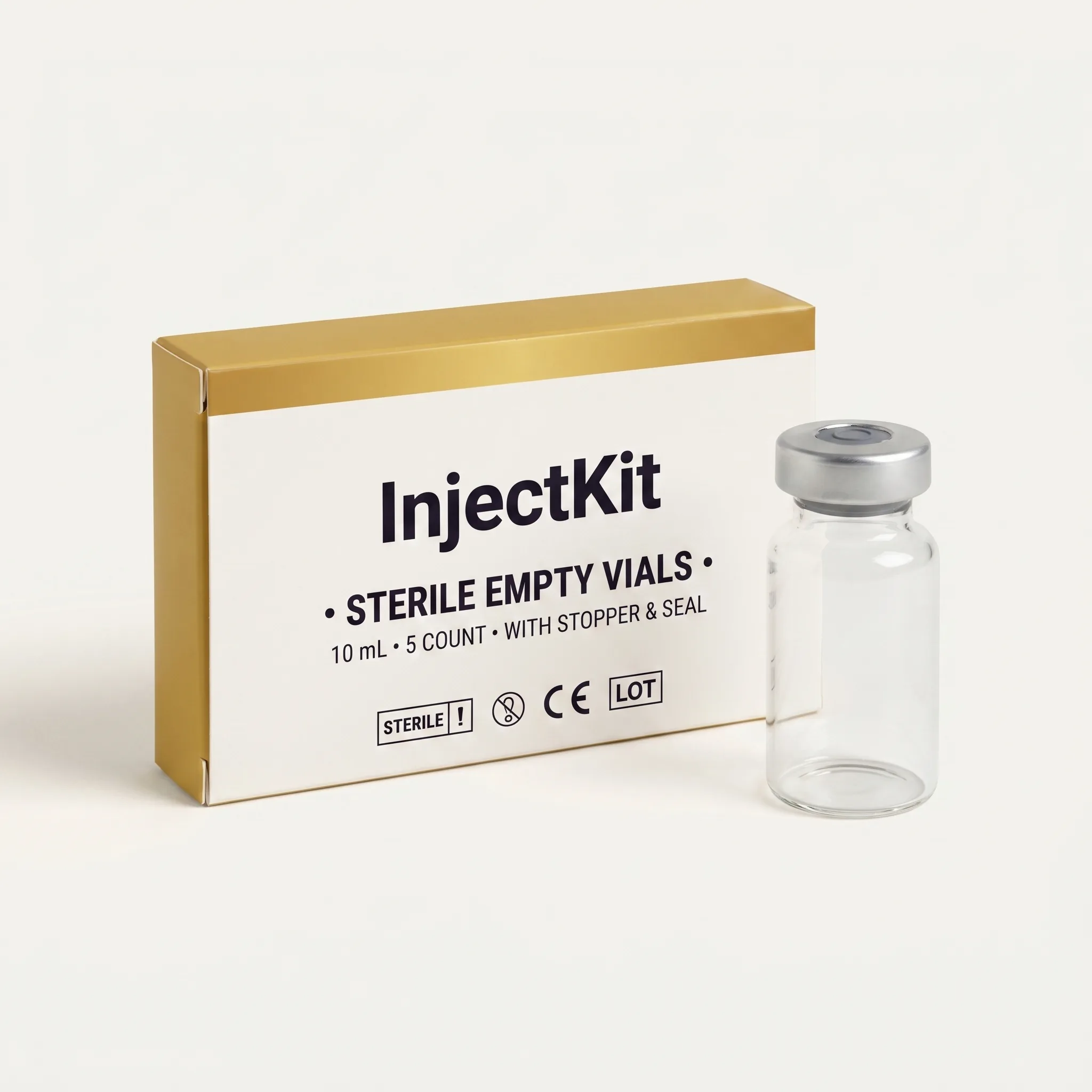 Empty Sterile Vial 10 mL · Crimp-Top · Pack of 5